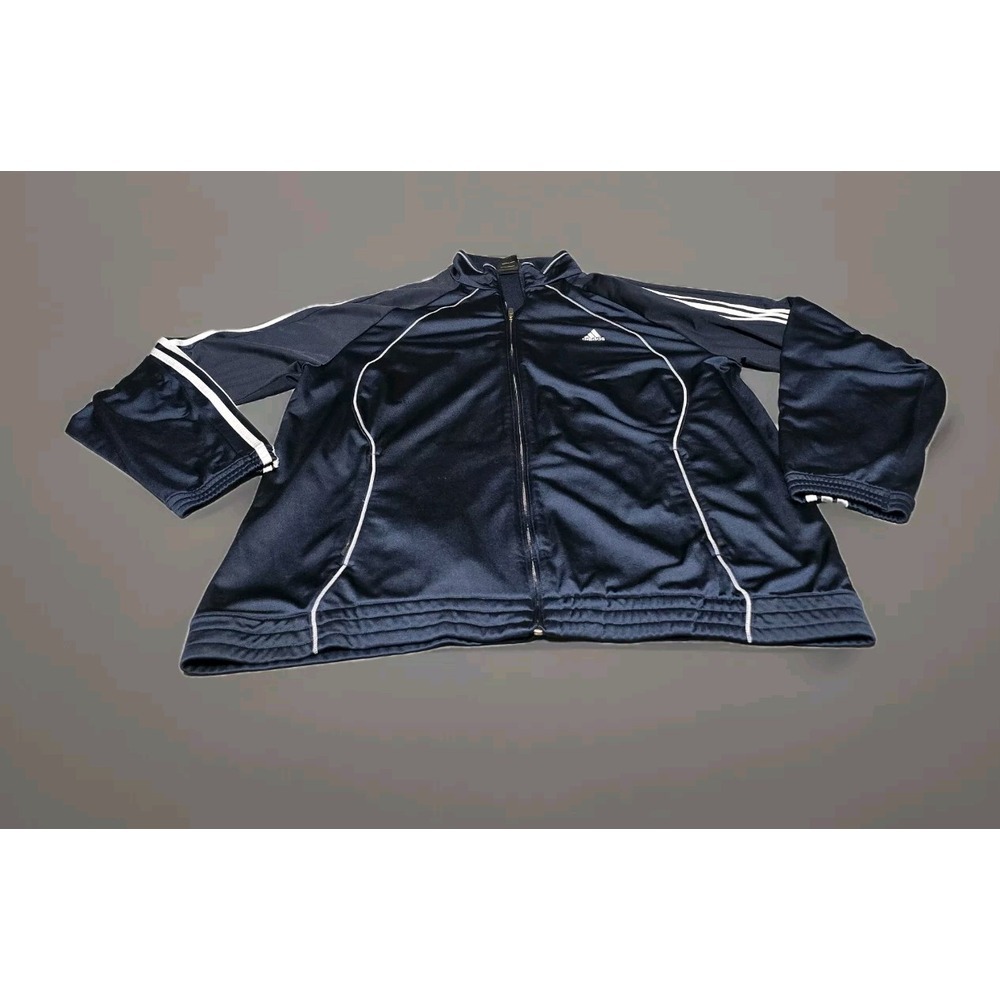 Adidas Track Jacket Zip Front, Navy Blue, Sz 2xl